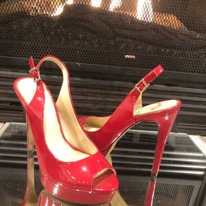 Red patient sling backs JS